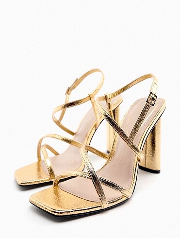 Zara gold topuklu sandalet