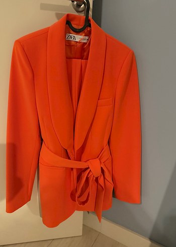 Zara Orjinal Zara Cok Aranan Turuncu Blazer Ve Pantolon Takim