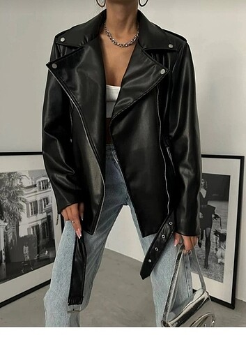 Oversize deri ceket