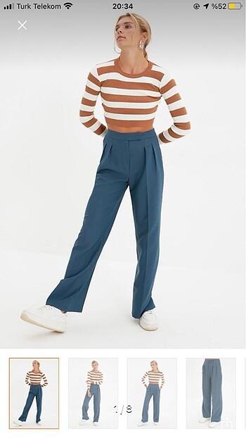 Trendyol petrol düz pantalon