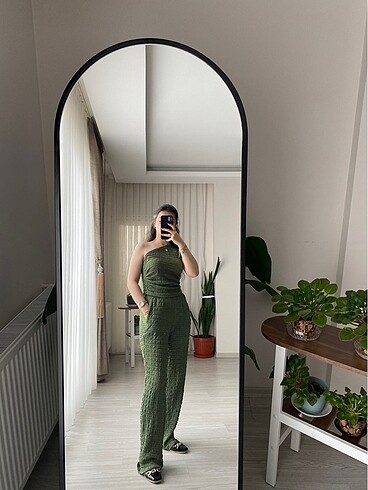 Zara Yeşil Tek Omuz İkili Takım