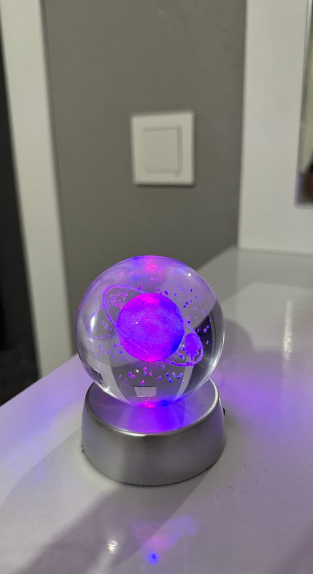 Uzay Temalı LED Kristal Küre Dekor — görsel 2/3