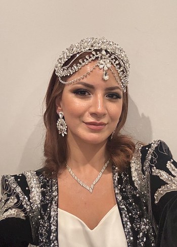 Gümüş kına düğün After alınlıklı taç