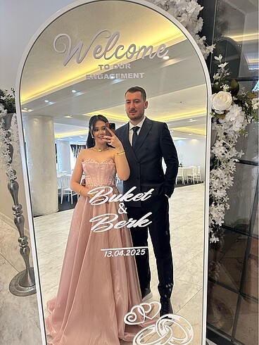 Pembe Nişan Elbisesi