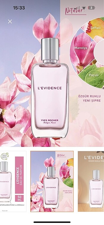  Beden Yves rocher L?evidence 50 ml parfüm