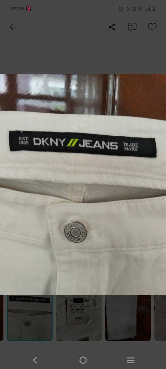 DKNY marka beyaz kot pantolon — görsel 3/7