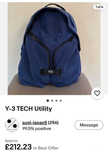 Diğer Y 3 Tech Utility Lacivert Sirt Cantasi