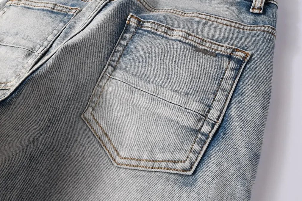 Kırmızı Yılan Desenli Amiri Mavi Slim Jean — görsel 9/9