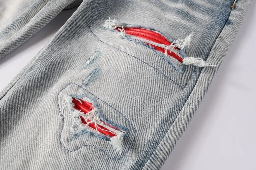 Kırmızı Yılan Desenli Amiri Mavi Slim Jean — görsel 6/9