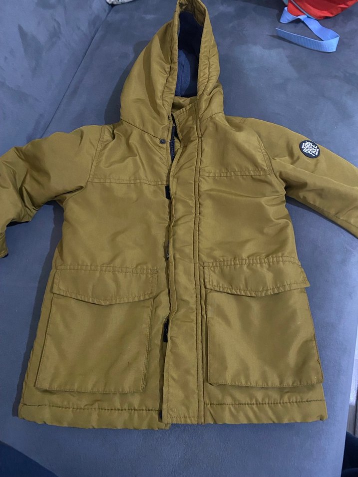 Düğmeli Camel Renk Erkek Çocuk Kaban - Görsel 2