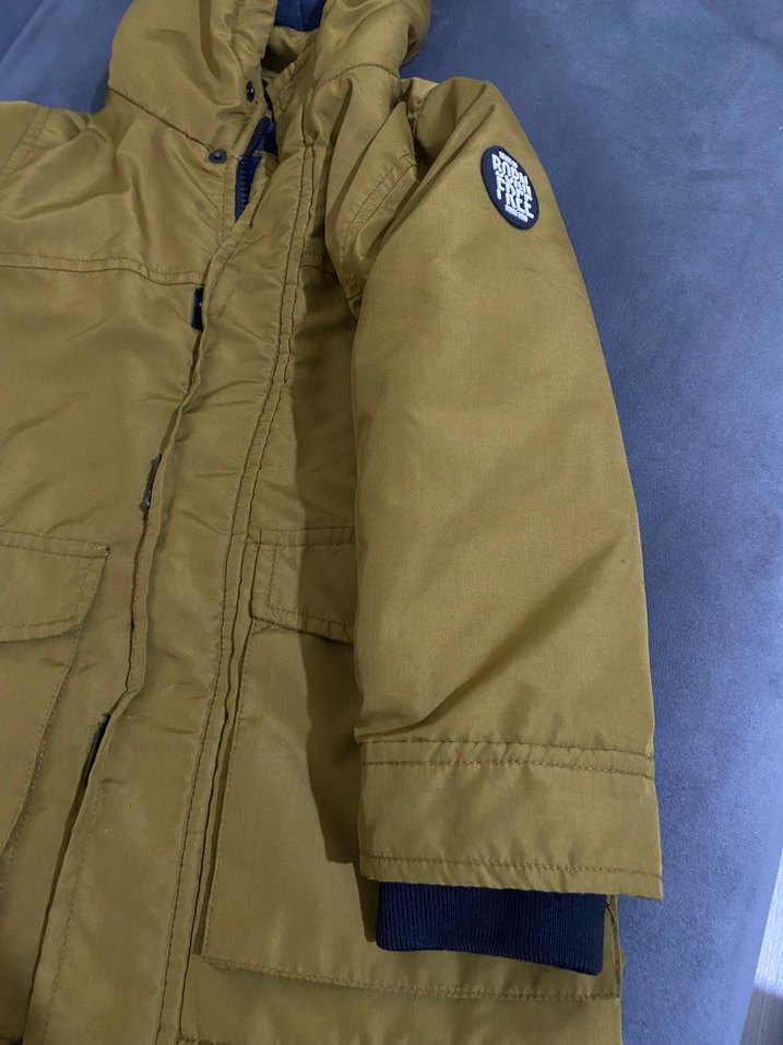 Düğmeli Camel Renk Erkek Çocuk Kaban - Görsel 3