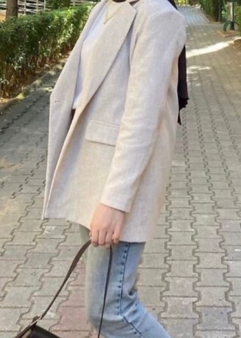 Zara Bej Oversize Blazer Ceket