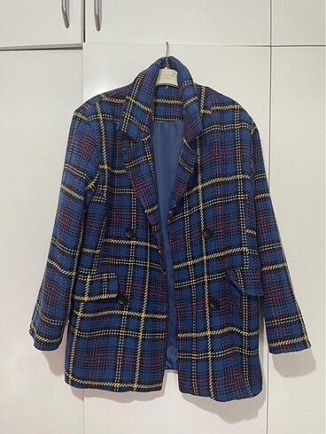Ekoseli kaşe blazer