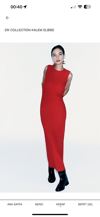 Zara Zara kırmızı balık elbise