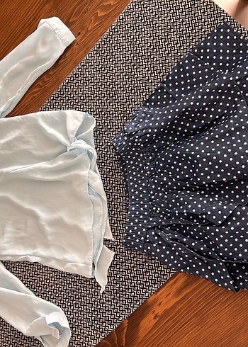 Düğmeli Beyaz Hamile Bluzu, Uzun Kollu, Midi Boy - Görsel 2