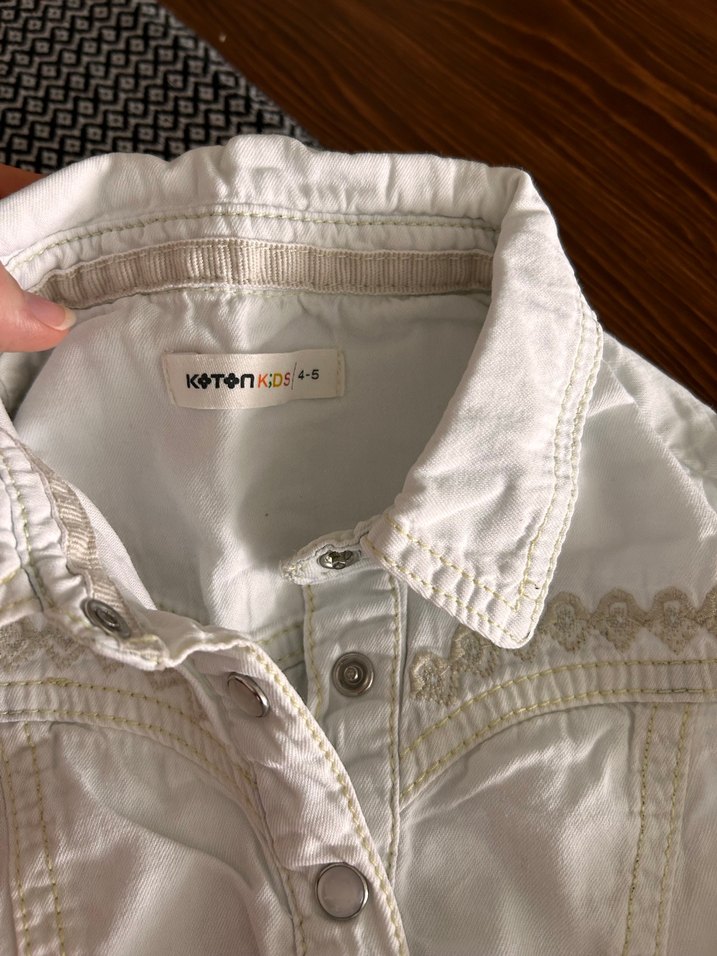 Kız Çocuk Beyaz Kolsuz Nakışlı Keten Elbise - Görsel 2