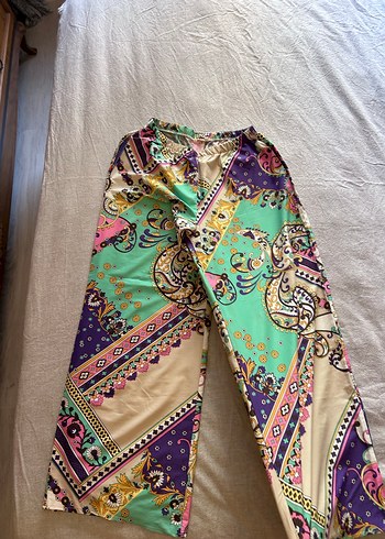Bohem Çok Renkli Desenli Bol Pantolon - Görsel 5