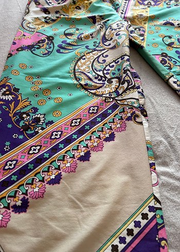 Bohem Çok Renkli Desenli Bol Pantolon - Görsel 2