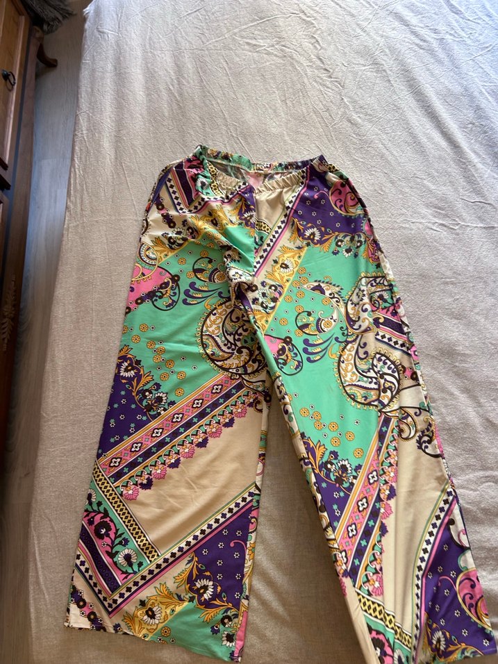 Bohem Çok Renkli Desenli Bol Pantolon - Görsel 5