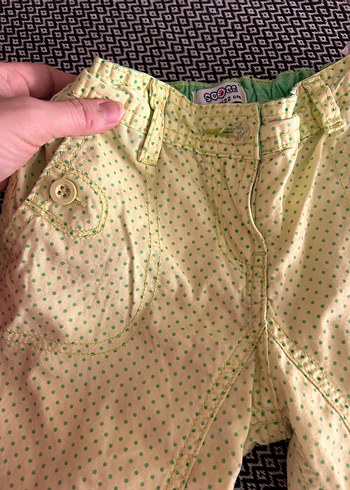 Sarı Düğmeli Kız Çocuk Pantolonu - Görsel 2