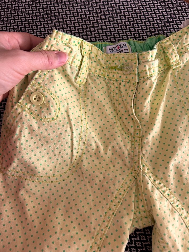 Sarı Düğmeli Kız Çocuk Pantolonu - Görsel 2
