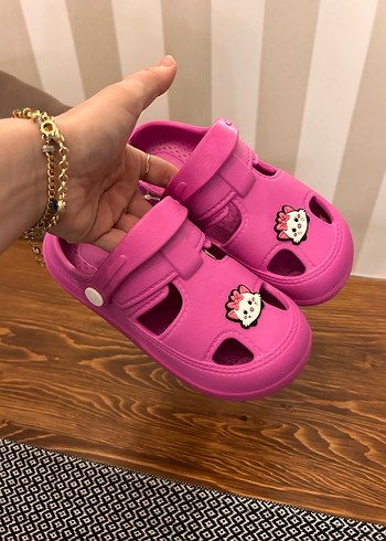 Kız Çocuk Pembe Baskılı Tokalı Terlik - Görsel 2