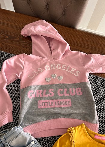 RLS CLUB Baskılı Pembe Kapüşonlu Sweatshirt - Görsel 3