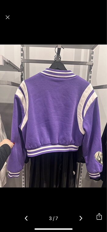 m Beden mor Renk Bershka astarlı bomber ceket