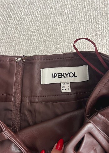 ipekyol Kahverengi Deri Etek