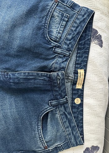 Koton Koyu Mavi Yuksek Bel Denim Sort
