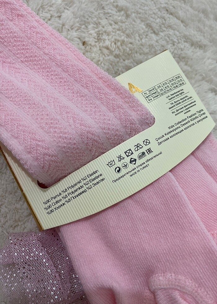 Kız çocuk pembe kilotlu çorap - Görsel 4