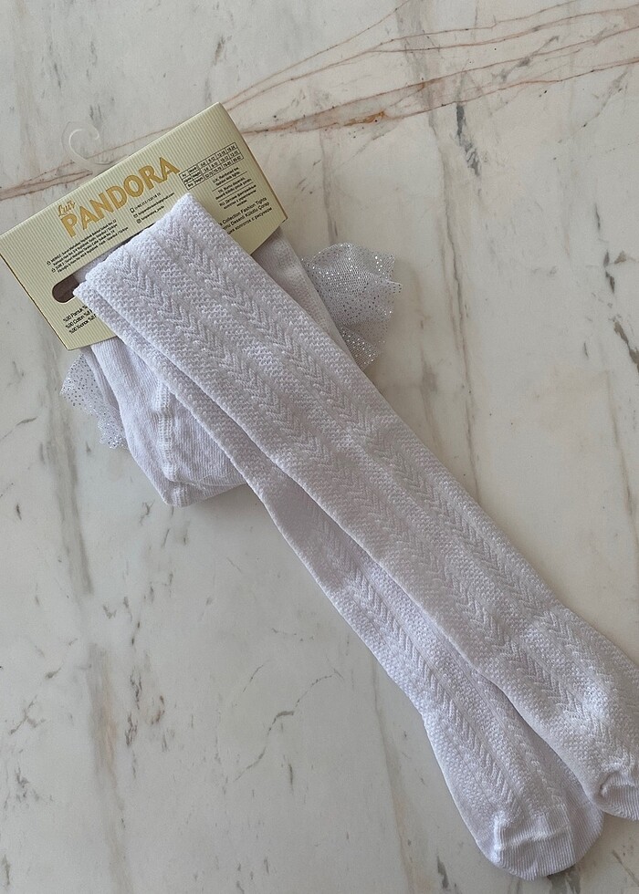 Kız Çocuk Beyaz Külotlu Çorap - Görsel 4