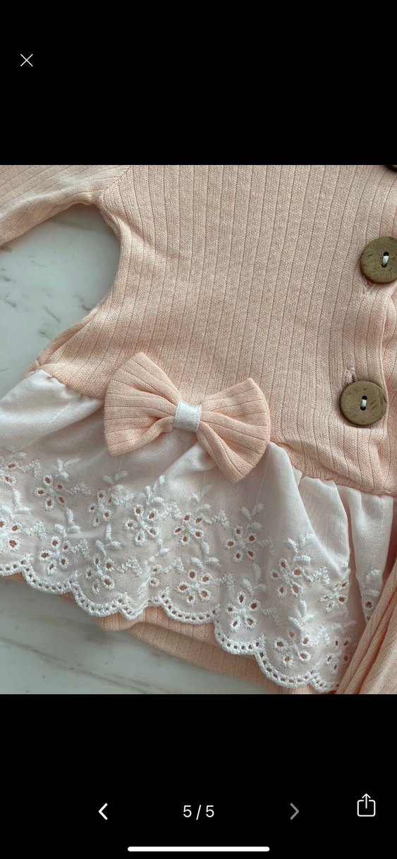 Dantel Detaylı Pembe Bebek Takımı - Görsel 5