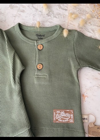 Düğmeli Uzun Kollu Erkek Bebek Takımı - Görsel 3