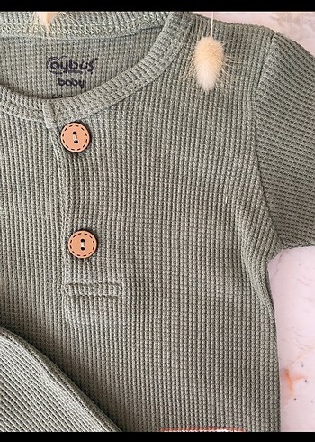 Düğmeli Uzun Kollu Erkek Bebek Takımı - Görsel 5