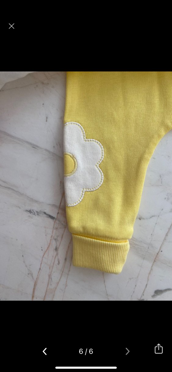 Sarı Nakışlı Bebek Kız Takımı Dantelli - Görsel 4