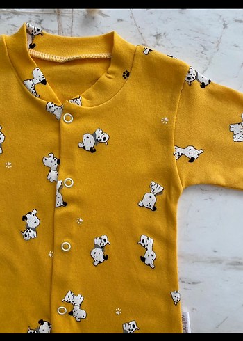 Sarı Uzun Kollu Bebek Tulum - Görsel 3