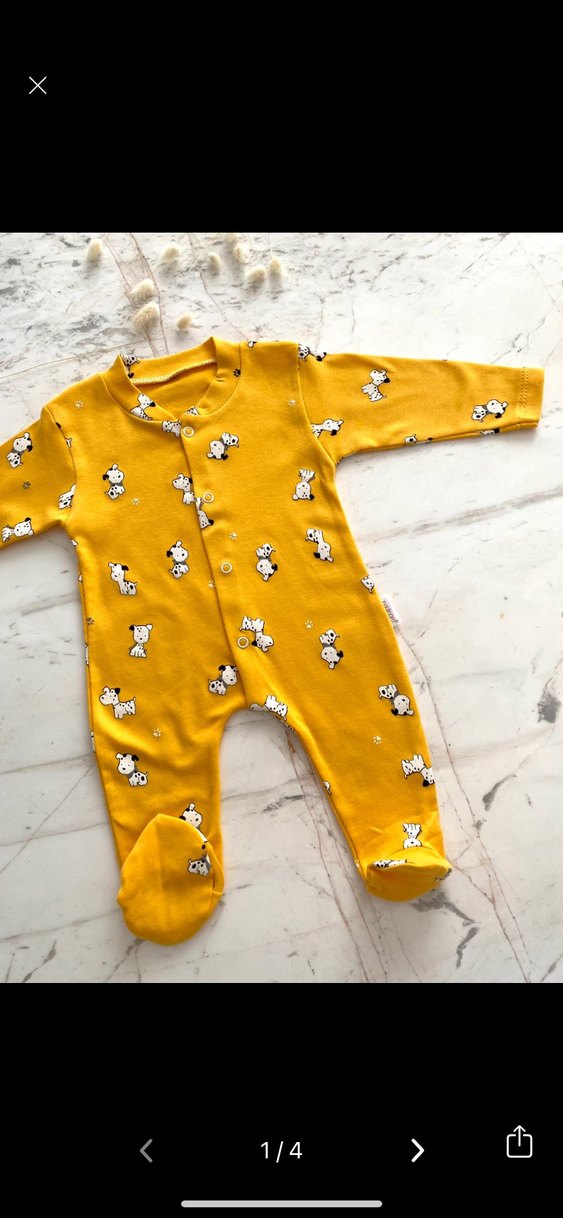 Sarı Uzun Kollu Bebek Tulum - Görsel 2