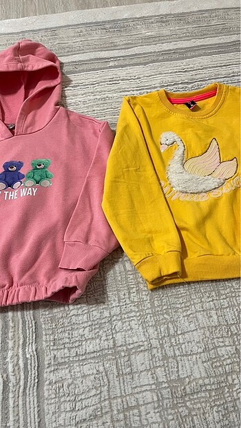 İki adet kışlık sweatshirt