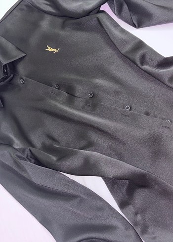 Yves Saint Laurent Ysl Siyah Saten Gomlek