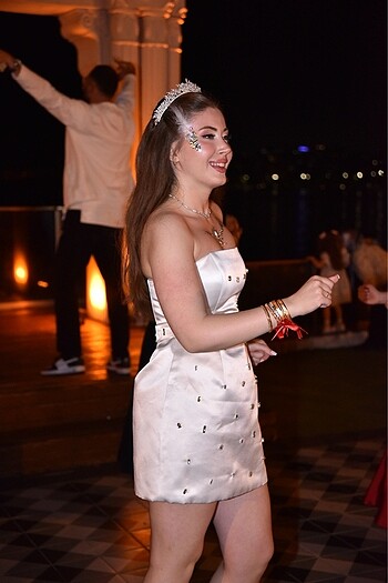Taşlı after elbisesi
