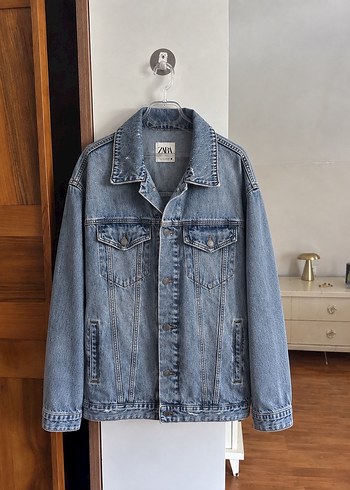 Zara Acik Mavi Denim Ceket