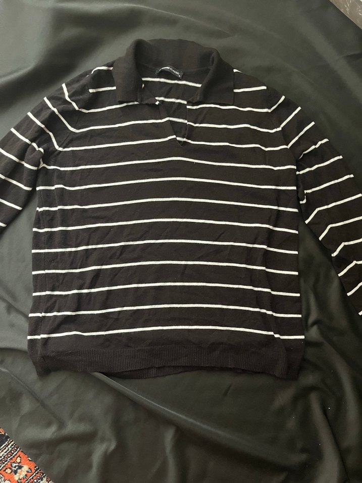 Çizgili Siyah Polo Tişört — görsel 2/4