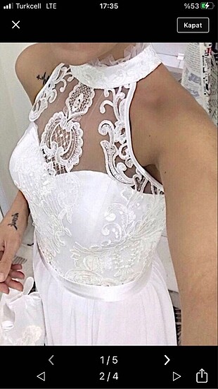 36 Beden Özel Dikim Gelinlik Nikah Elbisesi