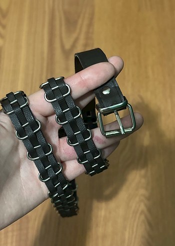 Diğer Kemer Tokali Siyah Deri Gotik Kemer