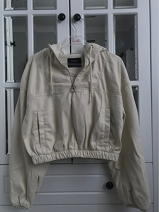Beyaz Deri Sweatshirt