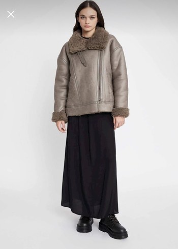 Kahverengi Kadın Deri Kürklü Ceket - Görsel 3