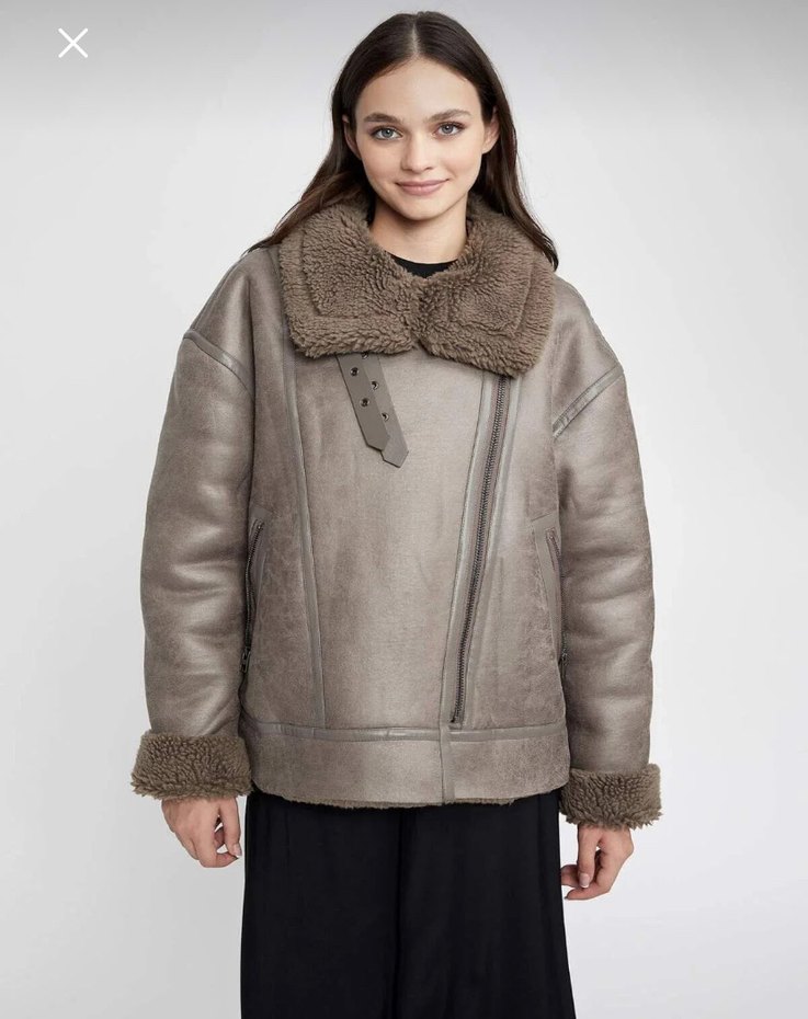 Kahverengi Kadın Deri Kürklü Ceket - Görsel 2
