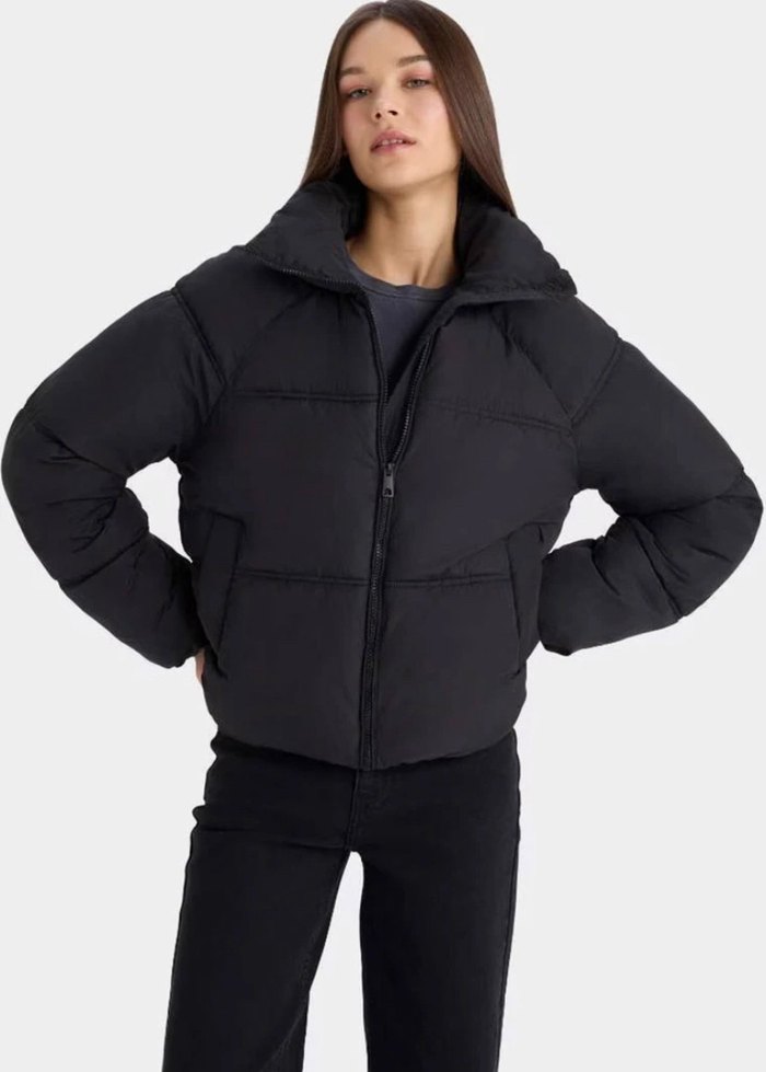 Siyah Midi Kadın Kışlık Mont - Görsel 3