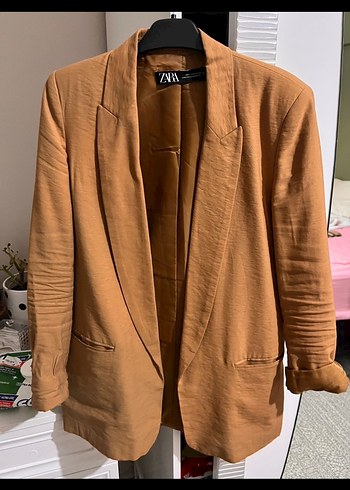 Bej Süet Kadın Ceket - Zara - Görsel 4